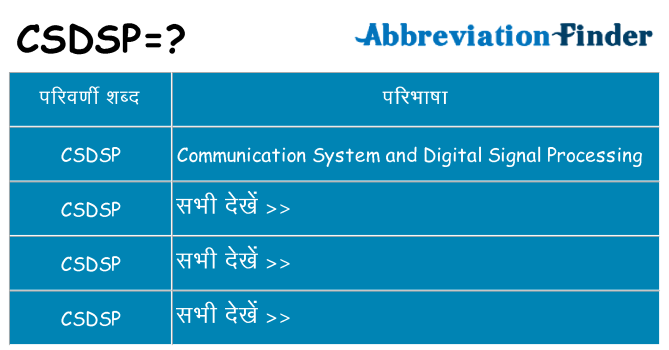 csdsp का क्या अर्थ है