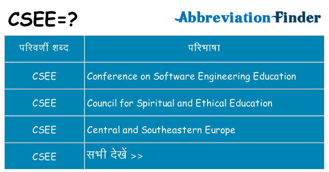 csee का क्या अर्थ है