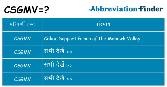 csgmv का क्या अर्थ है