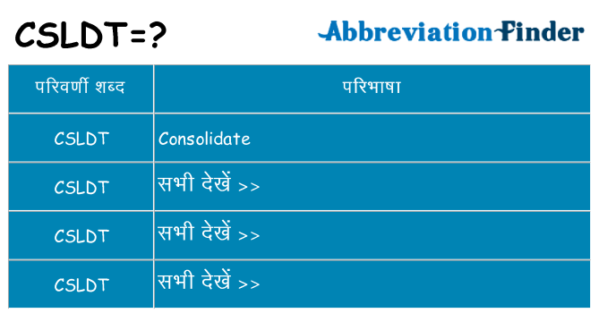 csldt का क्या अर्थ है