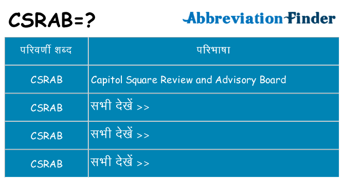 csrab का क्या अर्थ है