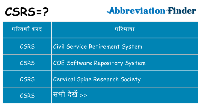 csrs का क्या अर्थ है