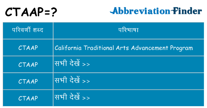 ctaap का क्या अर्थ है