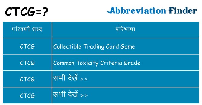 ctcg का क्या अर्थ है