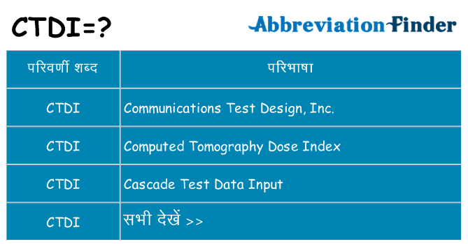 ctdi का क्या अर्थ है