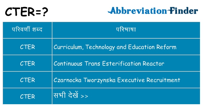 cter का क्या अर्थ है