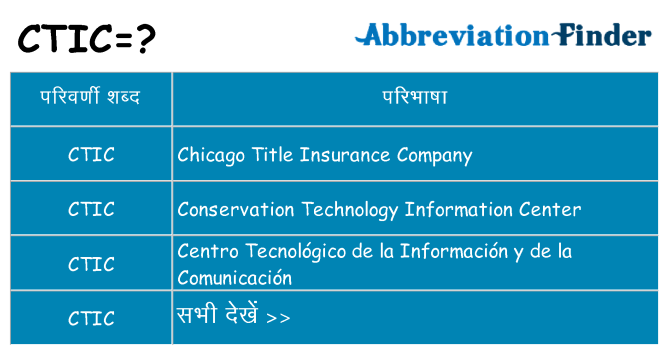 ctic का क्या अर्थ है