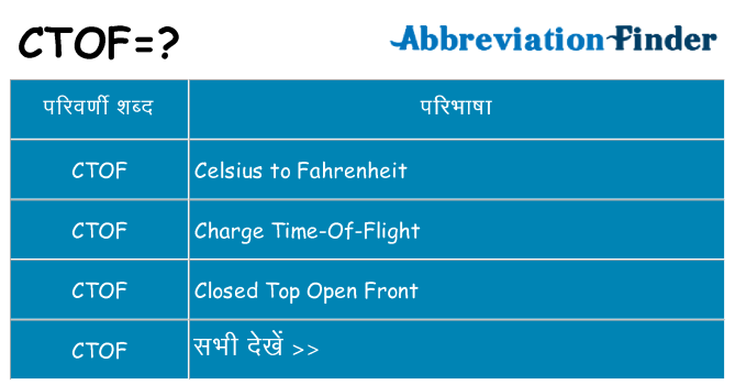 ctof का क्या अर्थ है