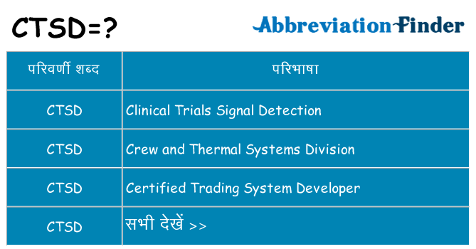 ctsd का क्या अर्थ है