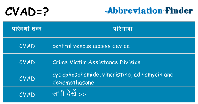 cvad का क्या अर्थ है