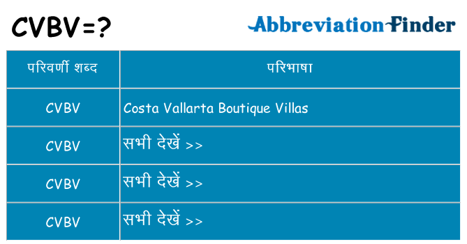 cvbv का क्या अर्थ है