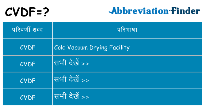 cvdf का क्या अर्थ है