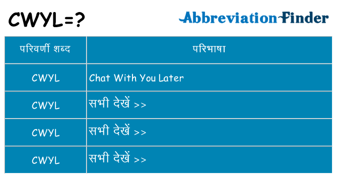 cwyl का क्या अर्थ है