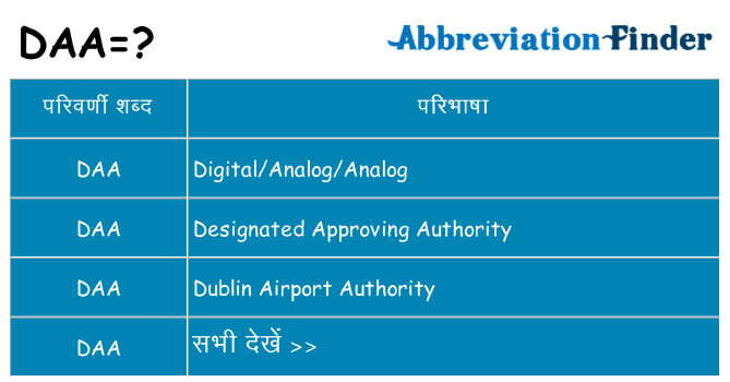 daa का क्या अर्थ है