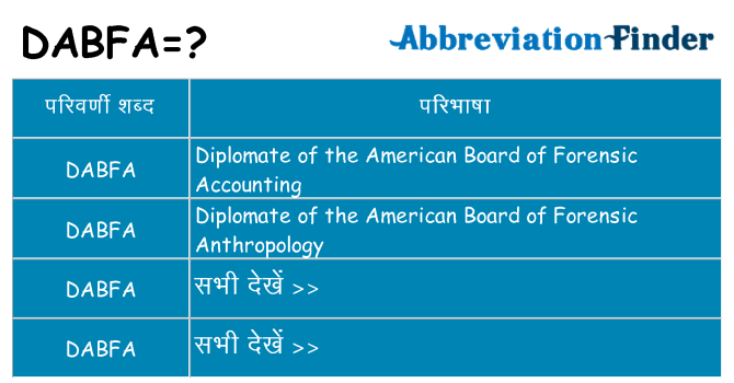 dabfa का क्या अर्थ है