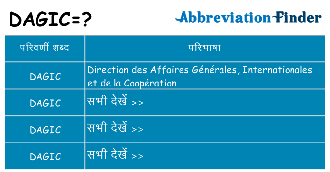 dagic का क्या अर्थ है