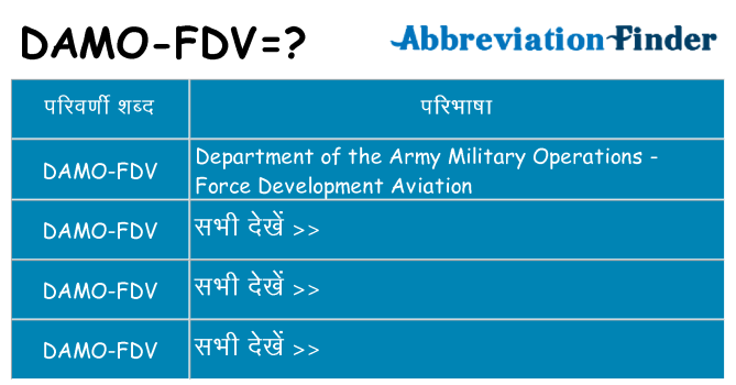 damo-fdv का क्या अर्थ है