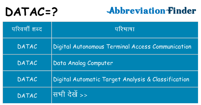 datac का क्या अर्थ है