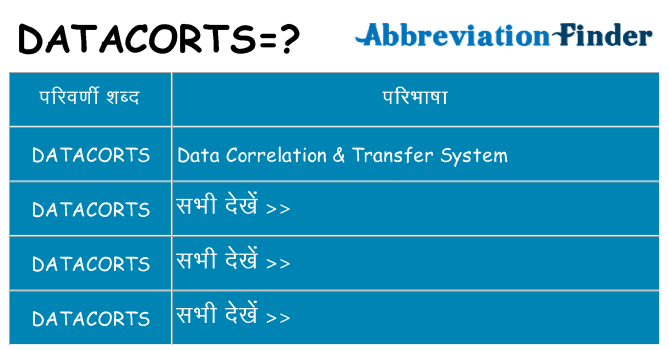 datacorts का क्या अर्थ है