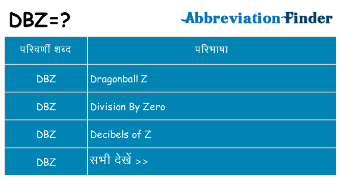 dbz का क्या अर्थ है