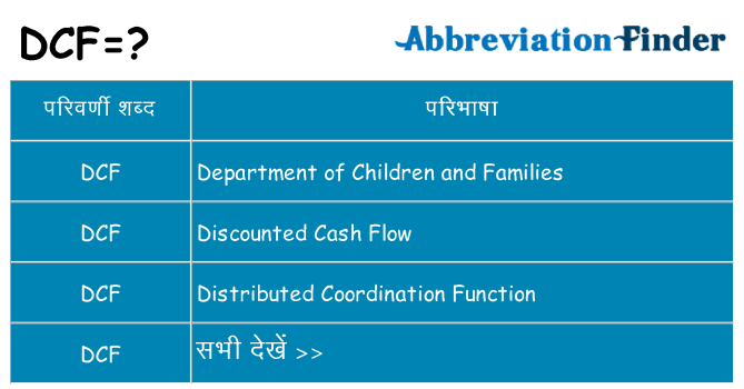 dcf का क्या अर्थ है
