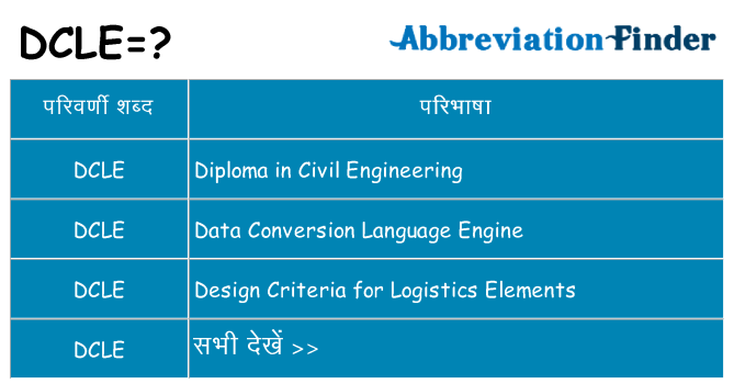 dcle का क्या अर्थ है
