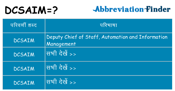 dcsaim का क्या अर्थ है