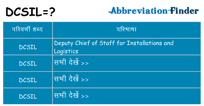 dcsil का क्या अर्थ है