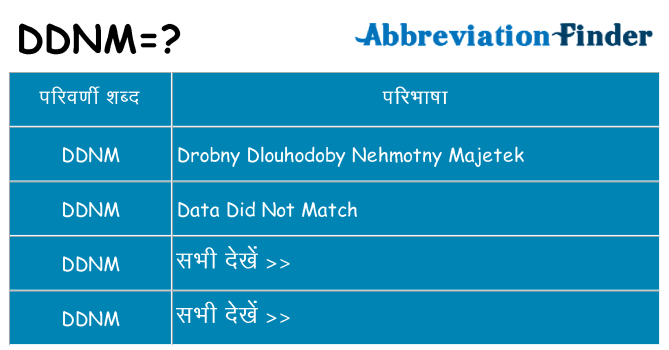 ddnm का क्या अर्थ है