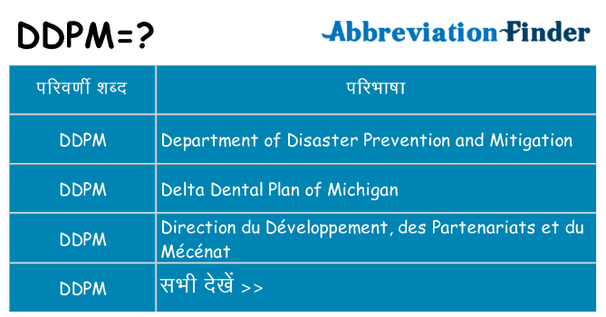 ddpm का क्या अर्थ है