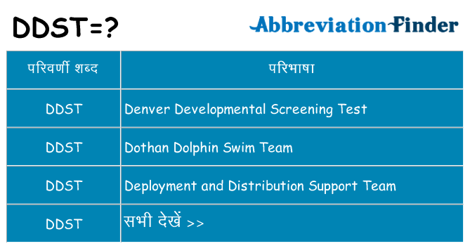 ddst का क्या अर्थ है