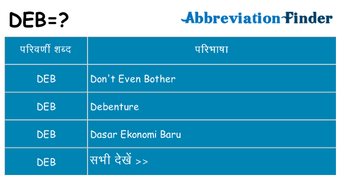 deb का क्या अर्थ है