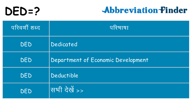 ded का क्या अर्थ है