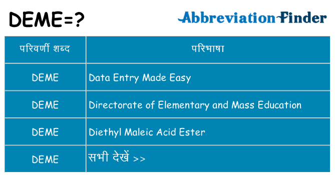 deme का क्या अर्थ है