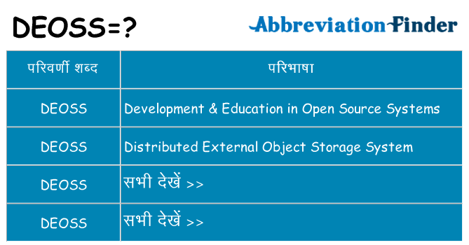 deoss का क्या अर्थ है