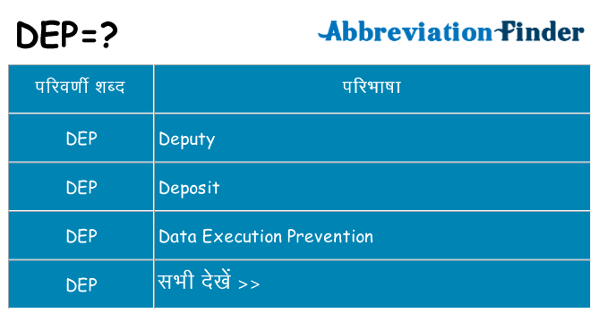 dep का क्या अर्थ है