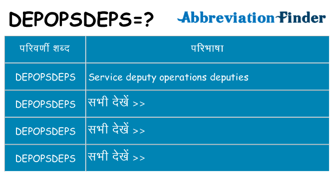 depopsdeps का क्या अर्थ है