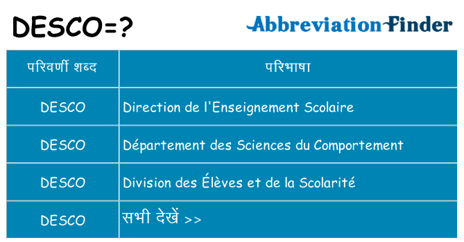 desco का क्या अर्थ है