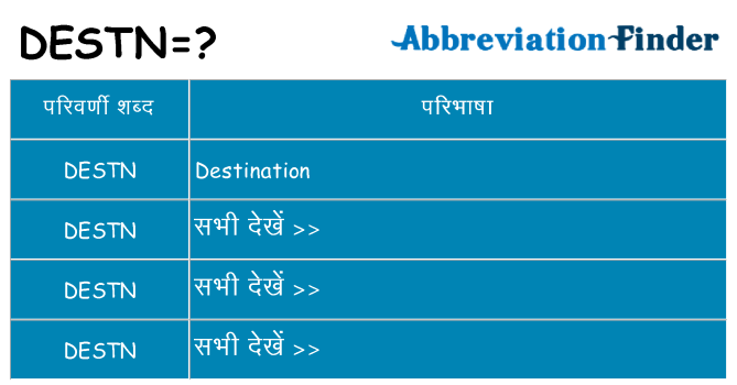 destn का क्या अर्थ है
