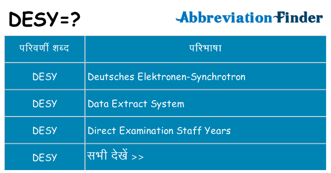 desy का क्या अर्थ है