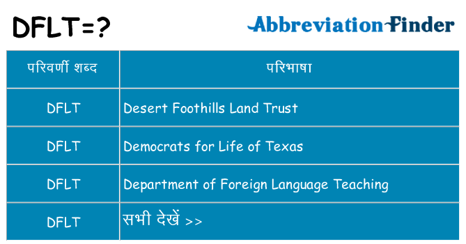 dflt का क्या अर्थ है