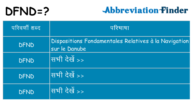dfnd का क्या अर्थ है