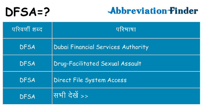 dfsa का क्या अर्थ है