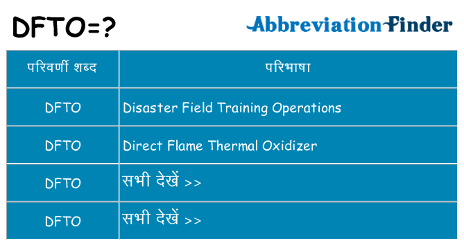dfto का क्या अर्थ है