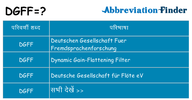 dgff का क्या अर्थ है