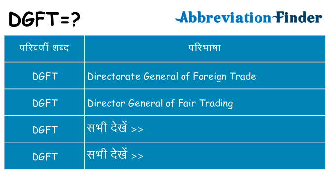 dgft का क्या अर्थ है