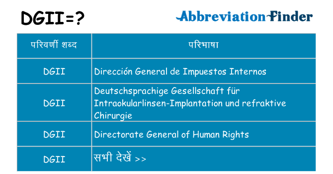 dgii का क्या अर्थ है