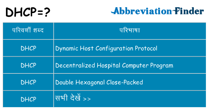 dhcp का क्या अर्थ है