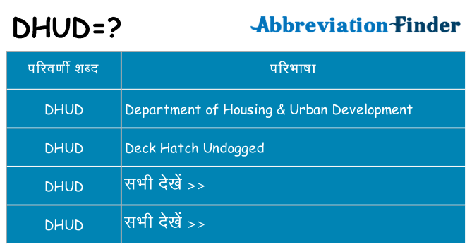 dhud का क्या अर्थ है
