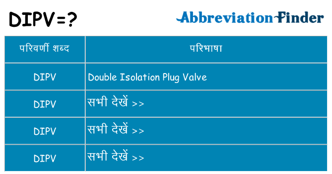 dipv का क्या अर्थ है